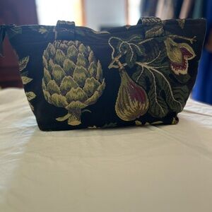 SANDRA Tapestry Shoulder Bag Tote Vegetable Fruit Artichoke‎ Floral Handmade